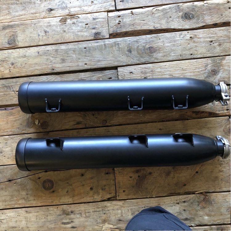 Indian Scout / Bobber Rogue exhaust silencers - matt black